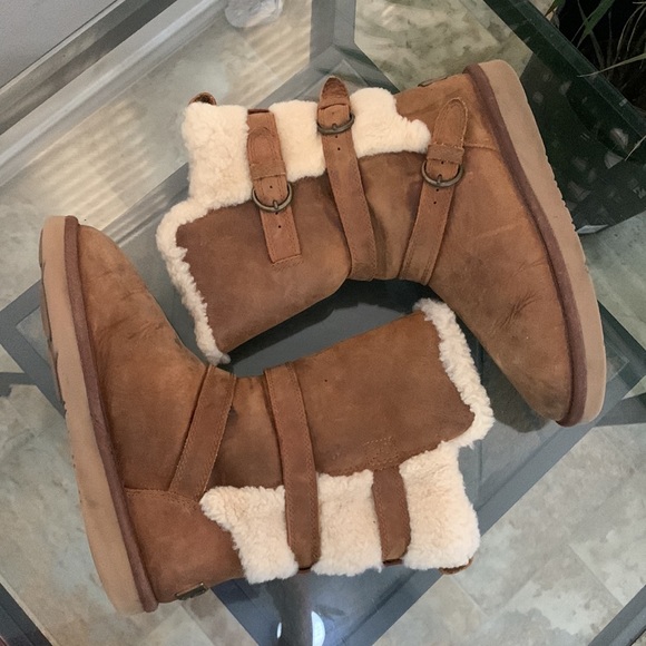 UGG Becket Boots Wool Lined Shearling Mid-Calf Moto 1005380 - Picture 4 of 14